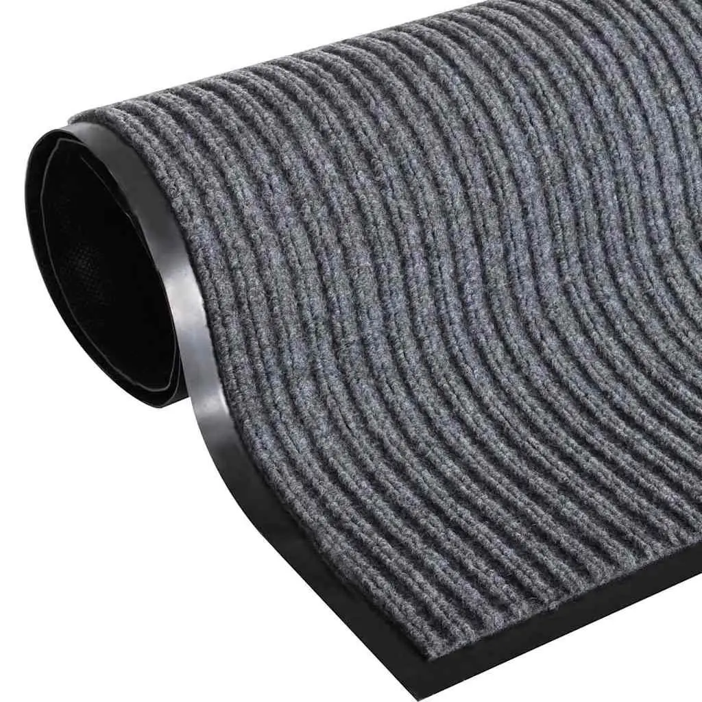 Door Mats 90x60 cm Grey Non-Slip Backing Indoor Outdoor Set 4