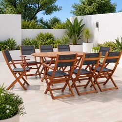 9 Piece Outdoor Dining Set for Garden Enjoyment