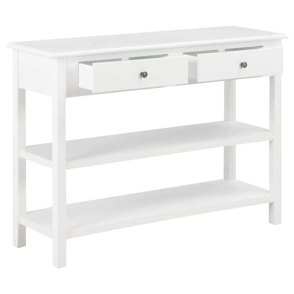 Sideboard White Storage Cabinet 2 Drawers 2 Shelves Sturdy Durable Construction