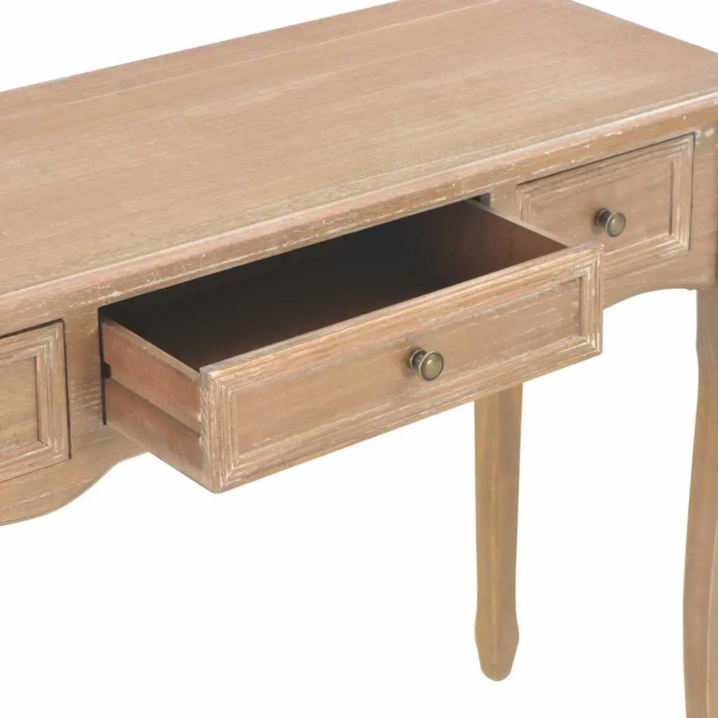 Console Dressing Table with 3 Drawers Brown End Table Living Room Hallway