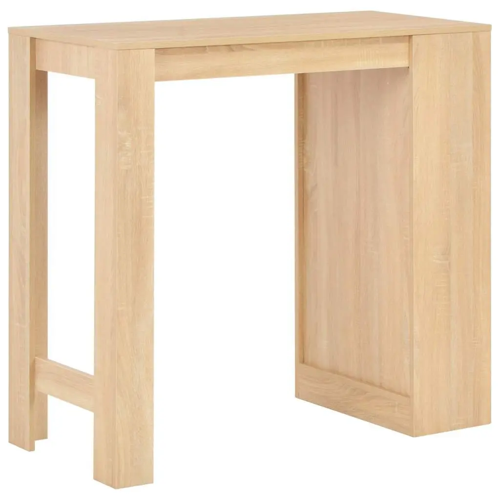 Bar Table 110x50x103cm Brown with 3 Layer Storage Shelf for Kitchen Dining Room