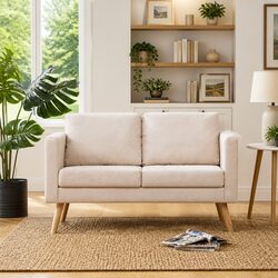 Comfort-Enhancing Cream 2-Seater Sofa for Modern Homes