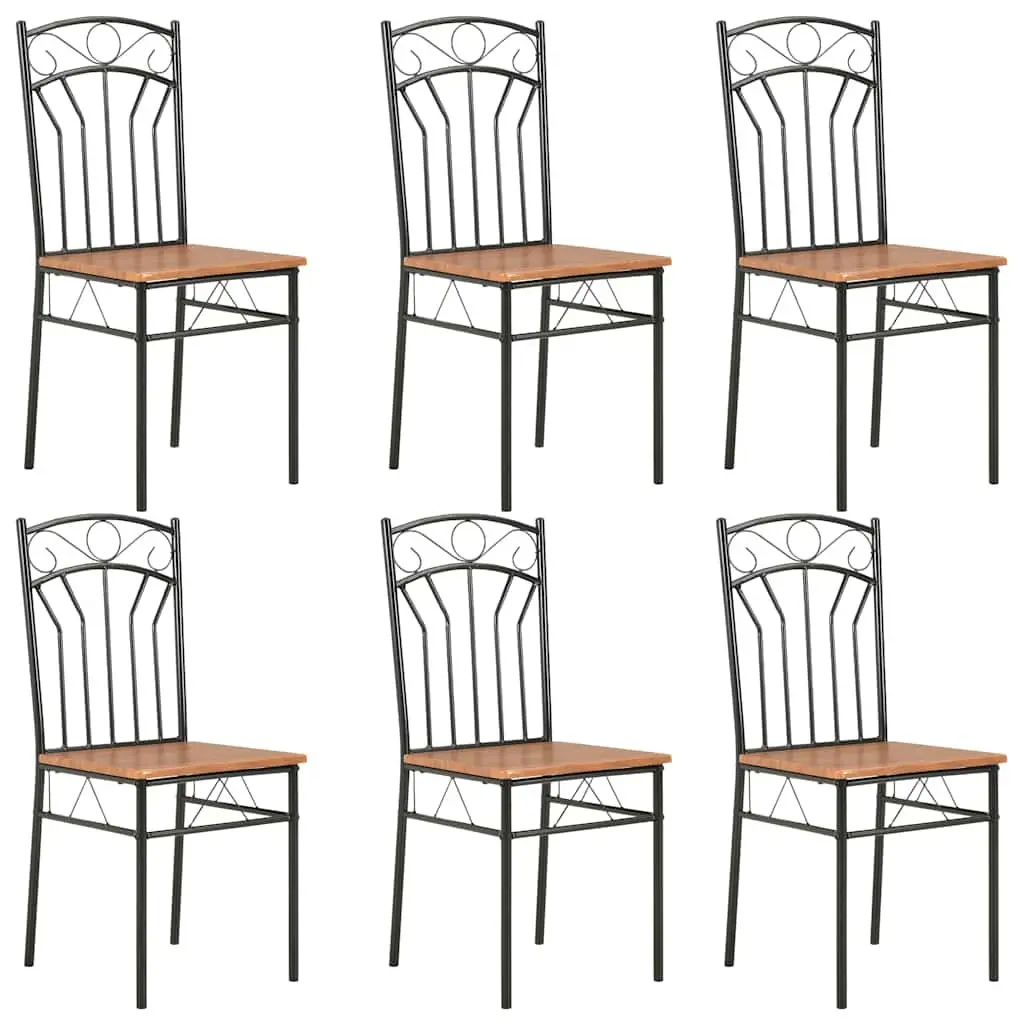6 Brown Mid-Century Chairs