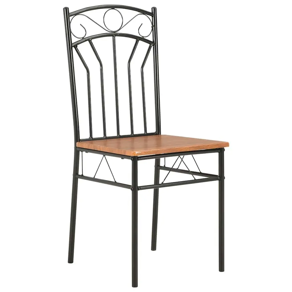 Dining Chairs Set 4 pcs Brown Kitchen Room Furniture Modern Industrial Style