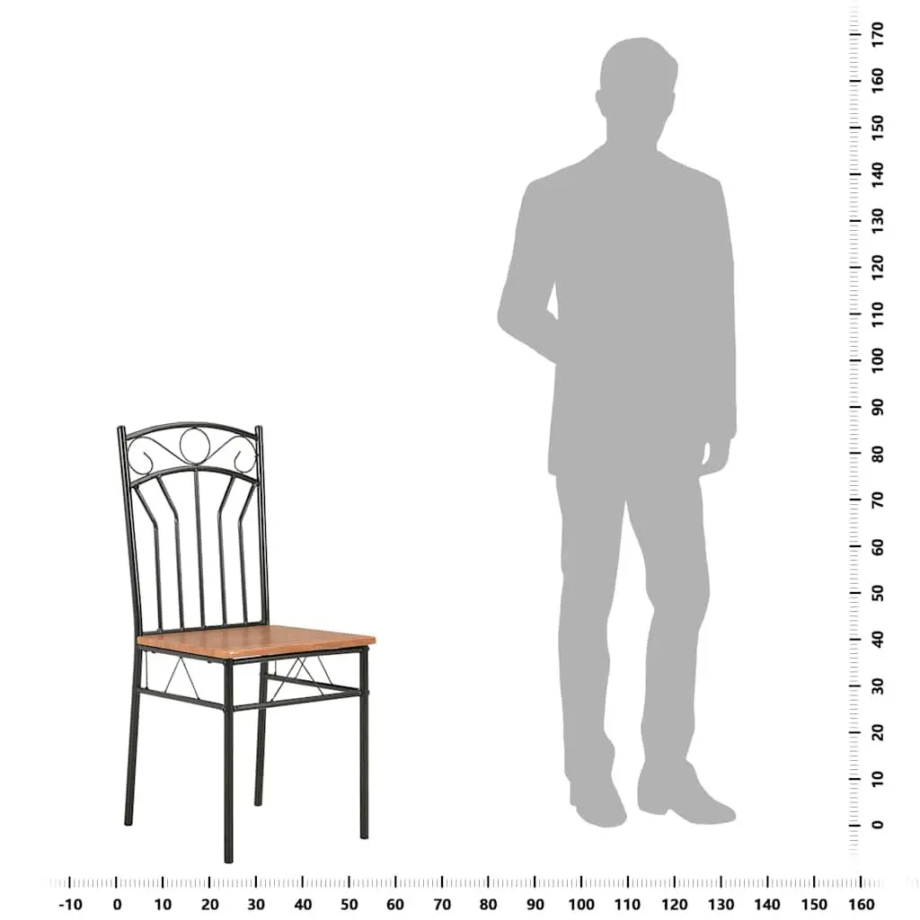 Dining Chairs Set 4 pcs Brown Kitchen Room Furniture Modern Industrial Style