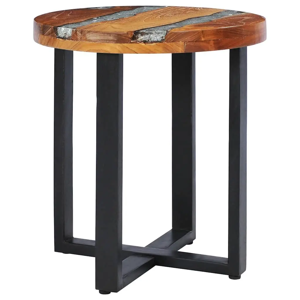 Coffee Table 40x45cm Round Solid Teak Wood Mango Wood Polyresin