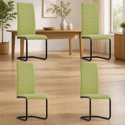 Elevate Your Dining Space with 4 Green Cantilever Chairs