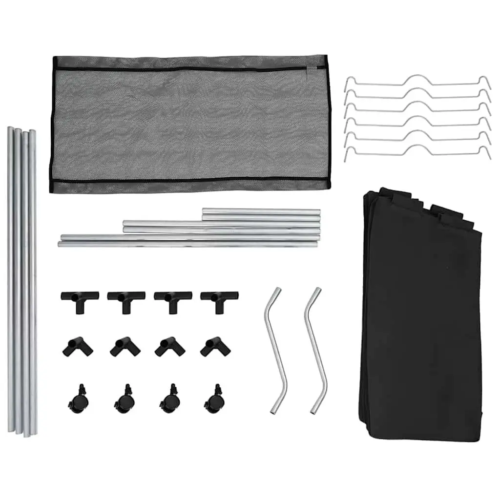 Laundry Sorter 3 Bags Black Steel Frame Removable Bags with Wheels and Handles