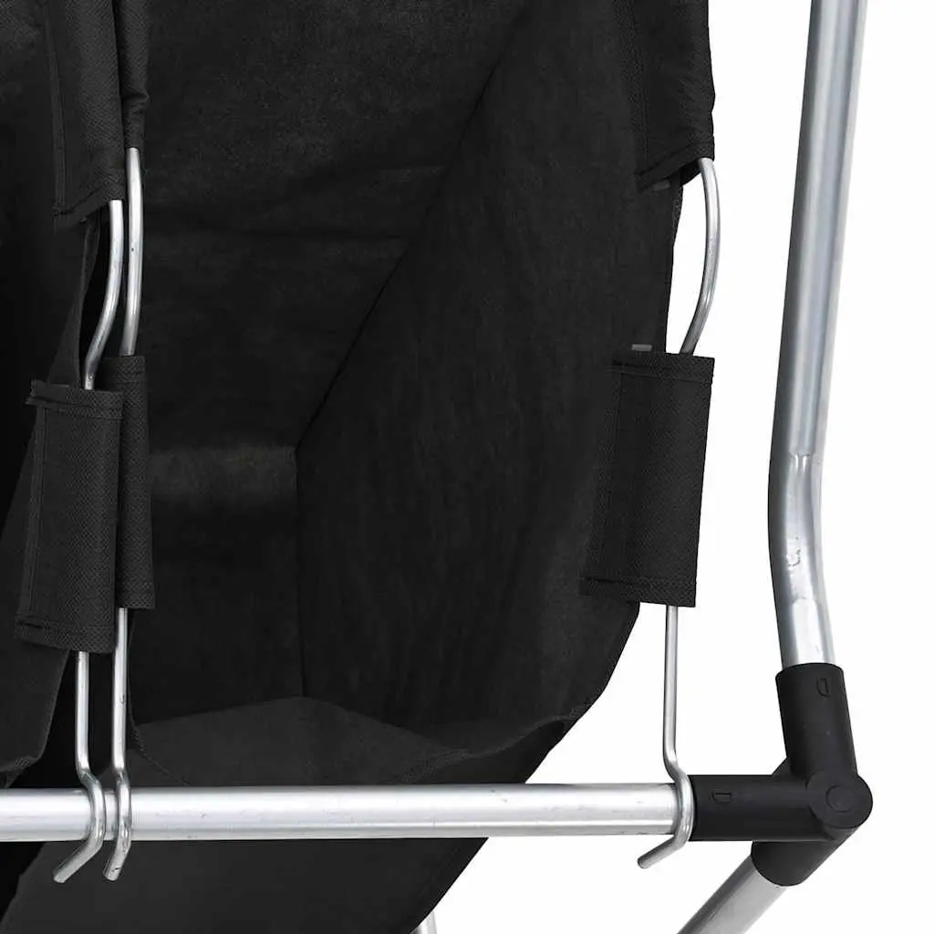 Laundry Sorter 3 Bags Black Steel Frame Removable Bags with Wheels and Handles