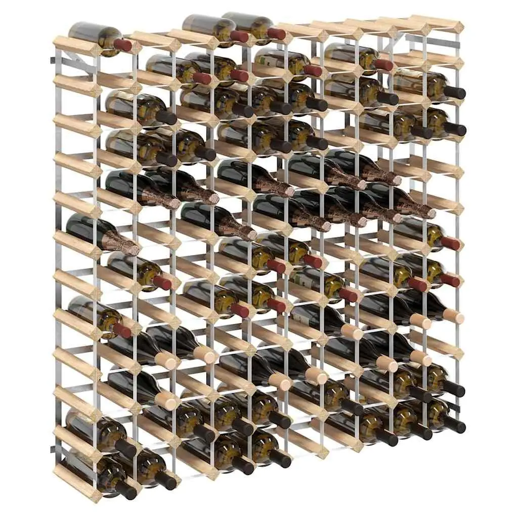 Wine Rack 120 Bottle Holder Wooden Storage Display Cabinet Beige