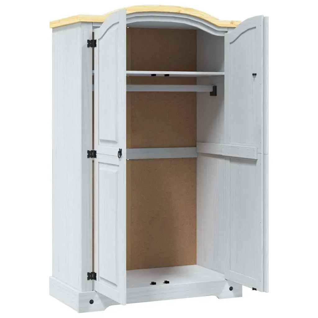 Wooden Wardrobe 2 Doors Storage Cabinet Bedroom Furniture White Cupboard