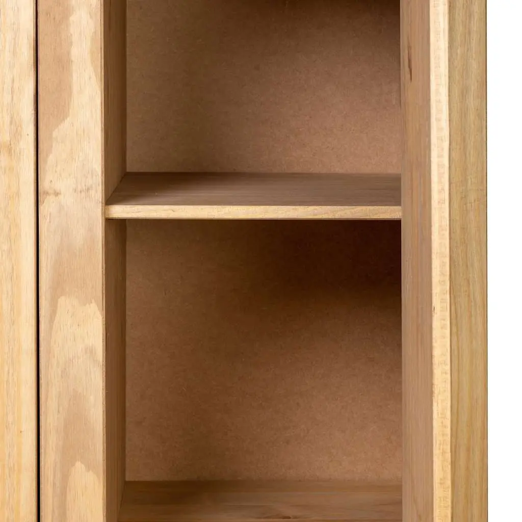 3-Door Wardrobe 118x50x171.5 cm Solid Pinewood Storage Cabinet Cupboard Brown