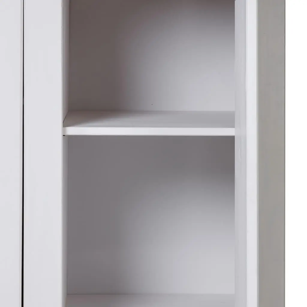 3-Door Wardrobe White Storage Cabinet Bedroom Furniture Solid Pinewood 4 Shelves