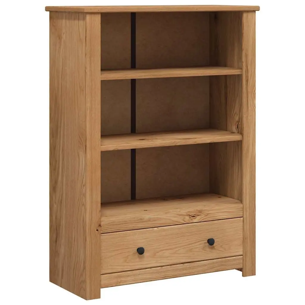 Wooden Bookcase 80x35x110 cm Solid Pine Brown Rustic Storage Shelving Unit with Drawer