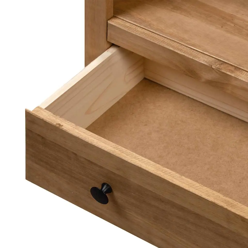 Wooden Bookcase 80x35x110 cm Solid Pine Brown Rustic Storage Shelving Unit with Drawer