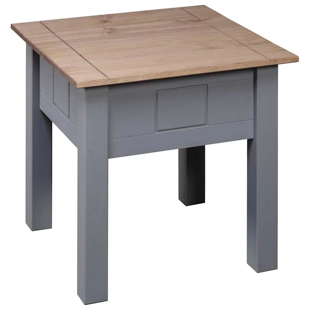 Bedside Table 50.5x50.5x52.5 cm Grey Solid Pine Rustic Nightstand