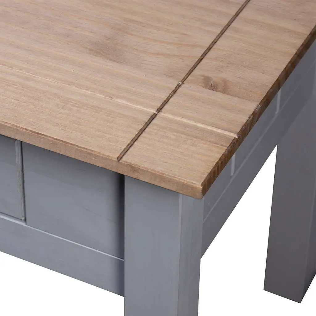 Bedside Table 50.5x50.5x52.5 cm Grey Solid Pine Rustic Nightstand