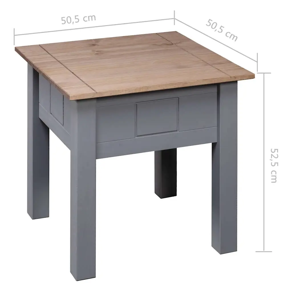 Bedside Table 50.5x50.5x52.5 cm Grey Solid Pine Rustic Nightstand