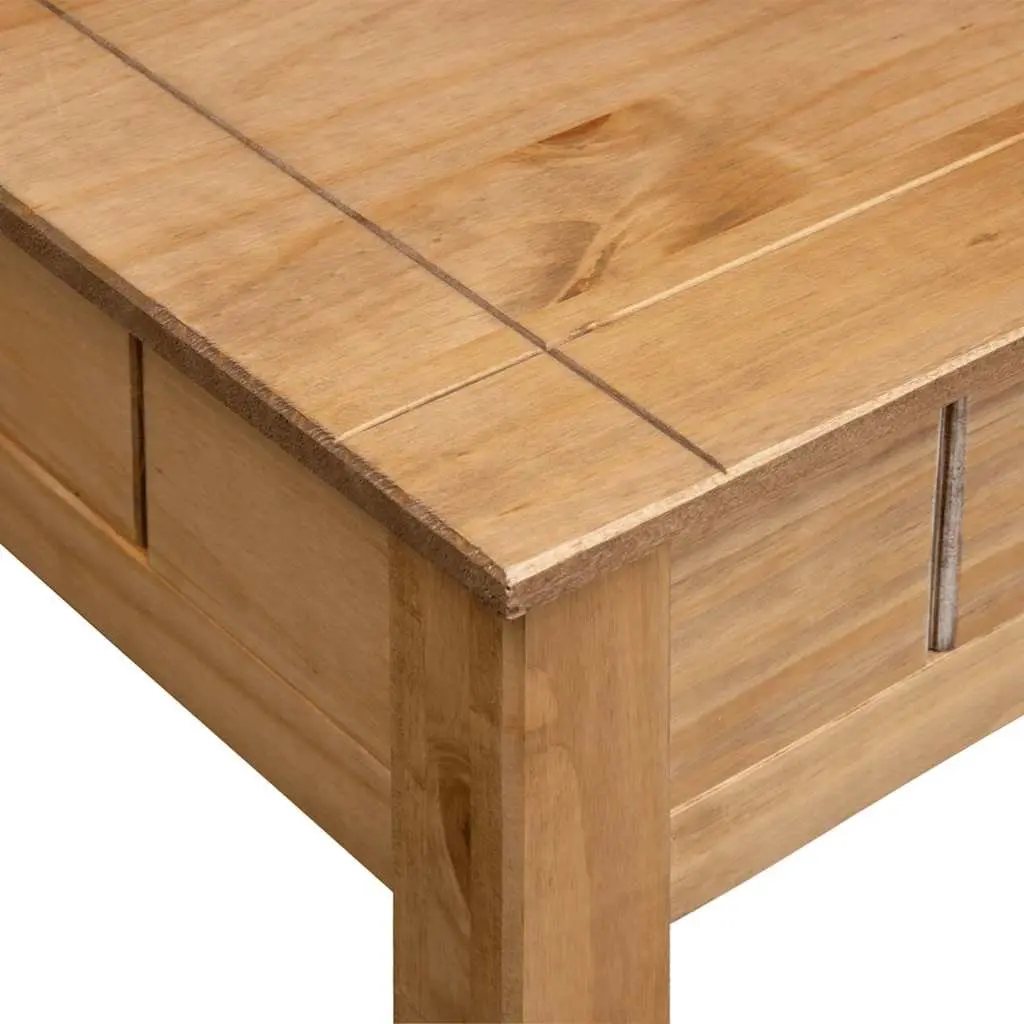Solid Pine Wood Coffee Table with Drawer Brown