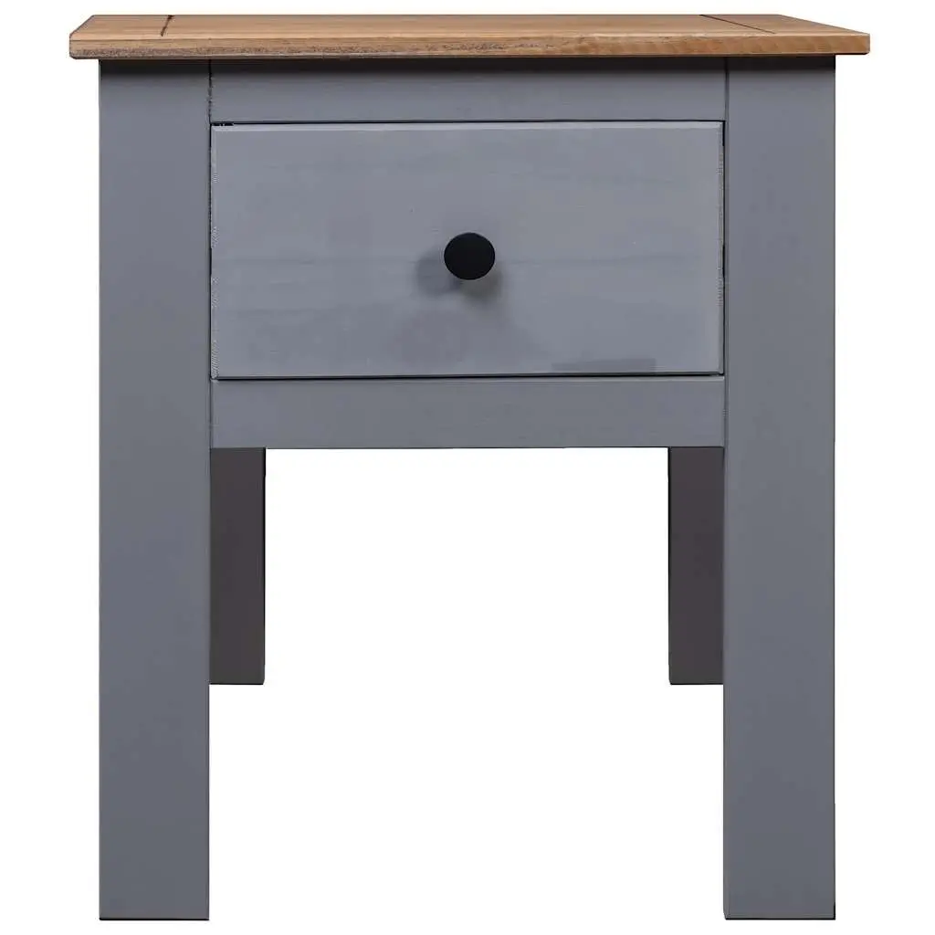 Bedside Cabinet Grey Solid Pinewood Nightstand with Drawer Storage 46x40x57cm