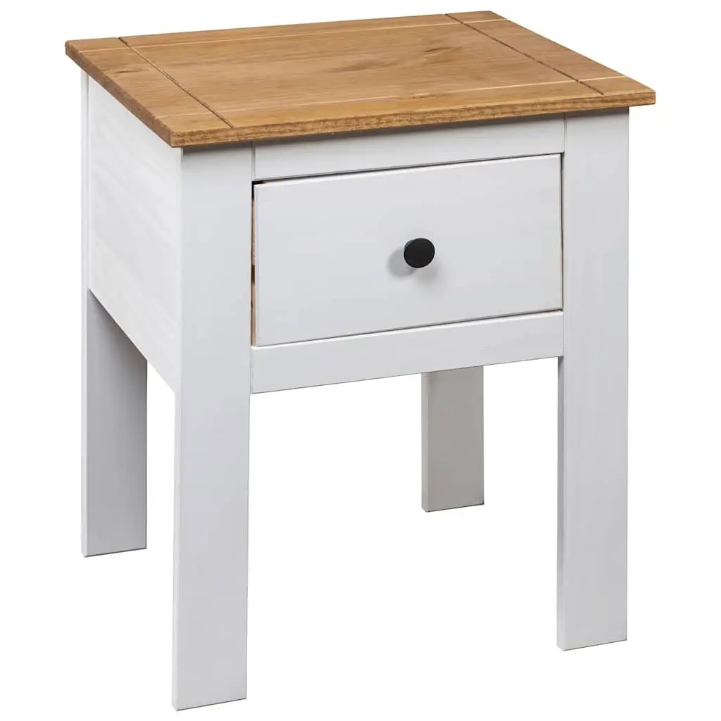 Bedside Cabinet White 46x40x57 cm Pine Nightstand Storage Drawer