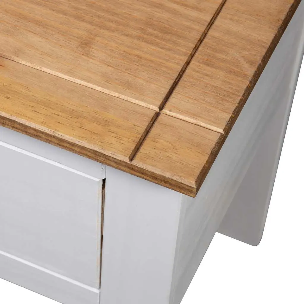 Bedside Cabinet White 46x40x57 cm Pine Nightstand Storage Drawer