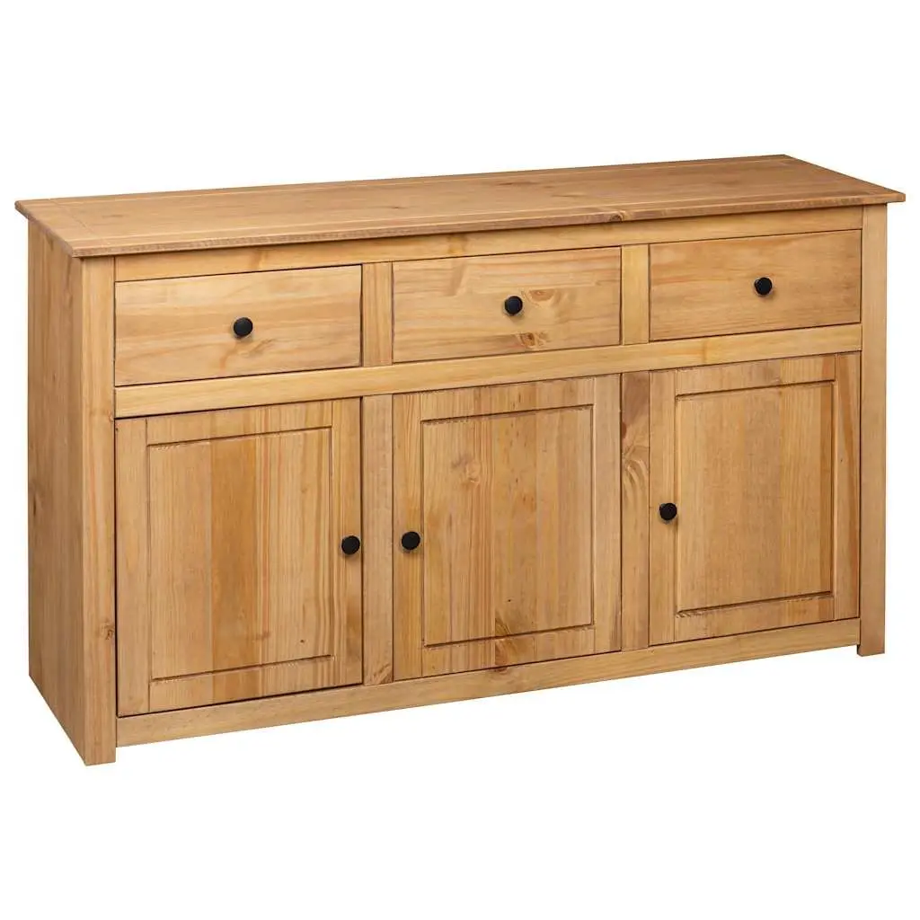 Solid Pinewood Sideboard 135x40x80 cm Brown Storage Cabinet