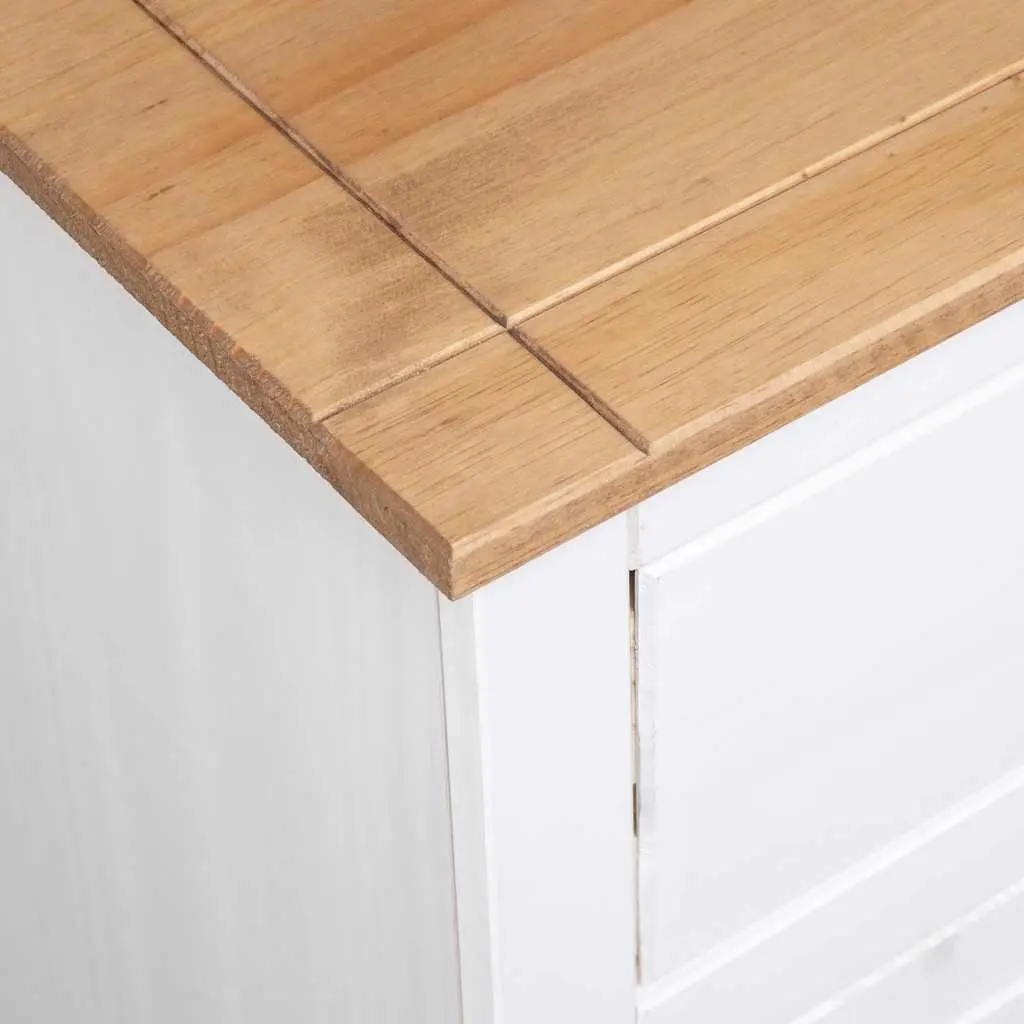 Solid Pinewood Sideboard 135cm White 3 Drawer Storage Buffet Display Unit