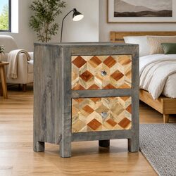 Enhance Your Space with a Grey Mango Wood Nightstand