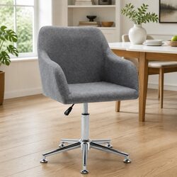 Elevate Your Space with a Grey Fabric Swivel Dining Chair