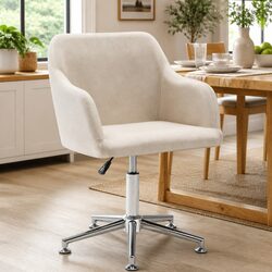 Stylish Cream Fabric Swivel Chair for Enhanced Home Comfort
