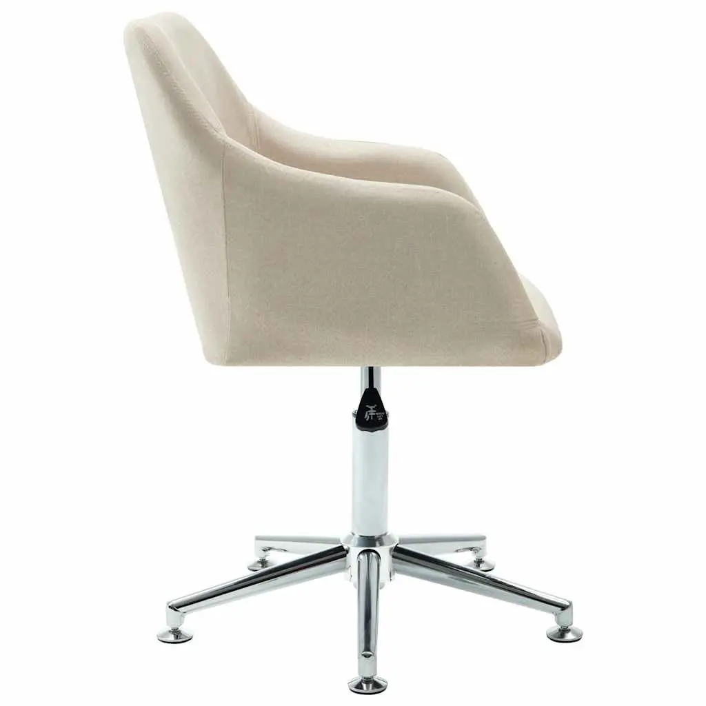 Swivel Dining Chair Cream Ergonomic Height Adjustable 360 Degree Rotation