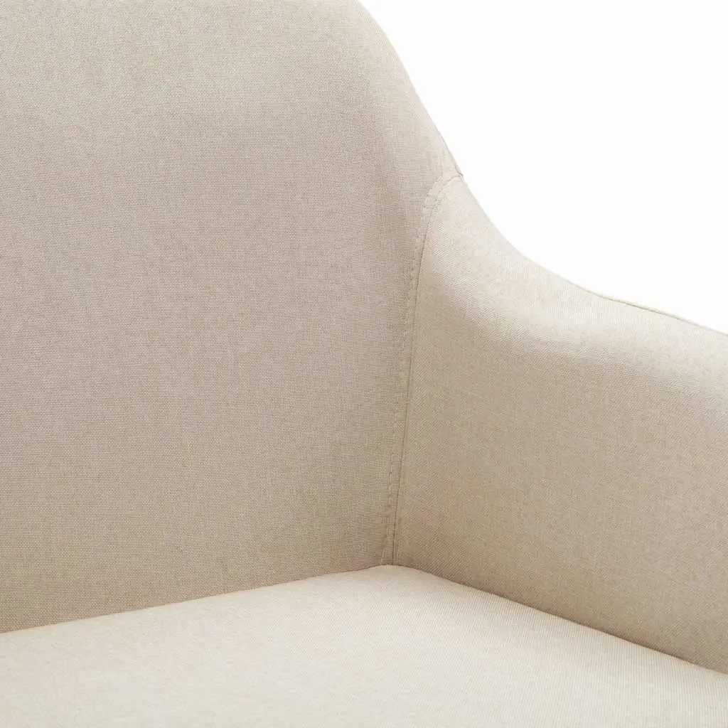 Swivel Dining Chair Cream Ergonomic Height Adjustable 360 Degree Rotation