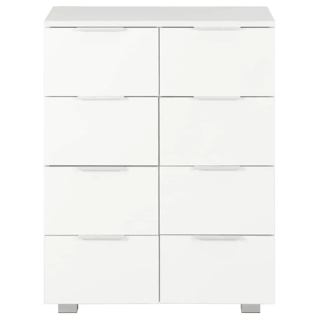 8-Drawer High Gloss White Chest of Drawers Storage Cabinet