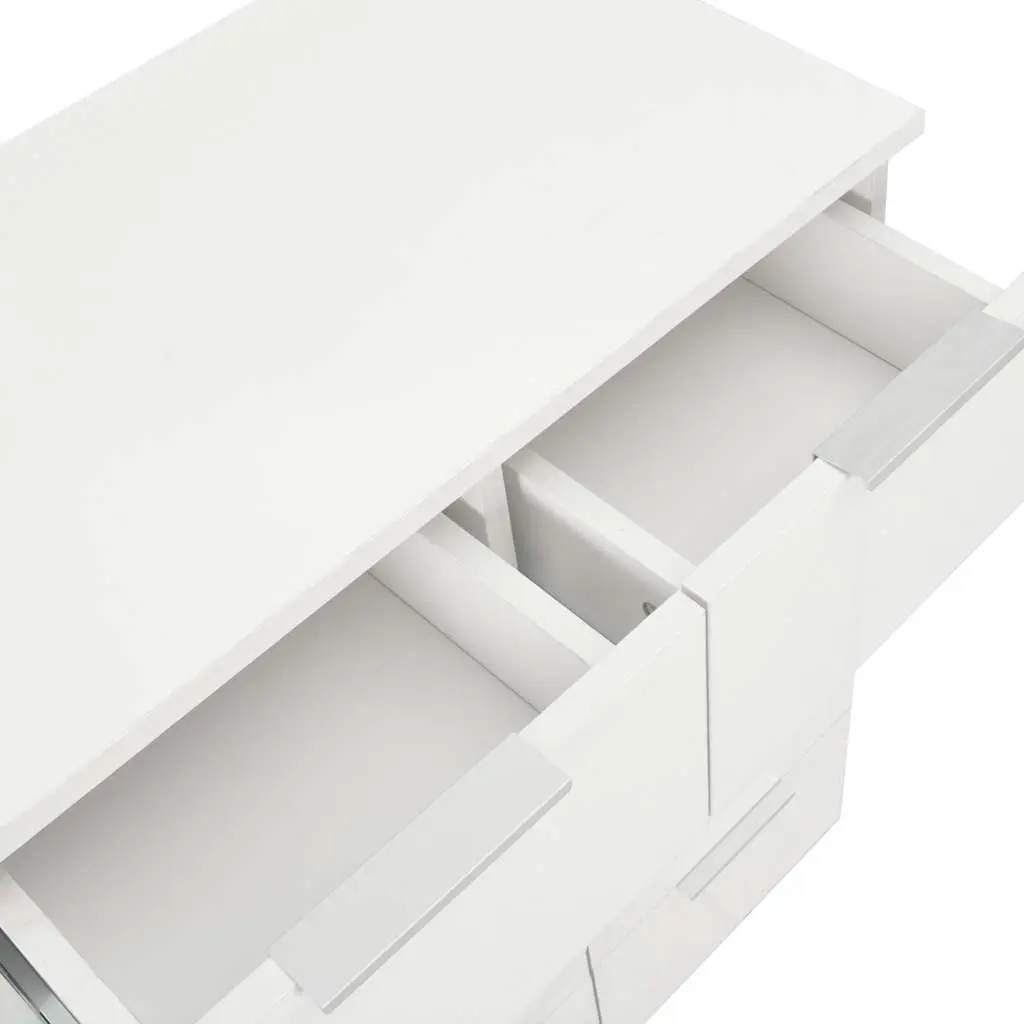 8-Drawer High Gloss White Chest of Drawers Storage Cabinet