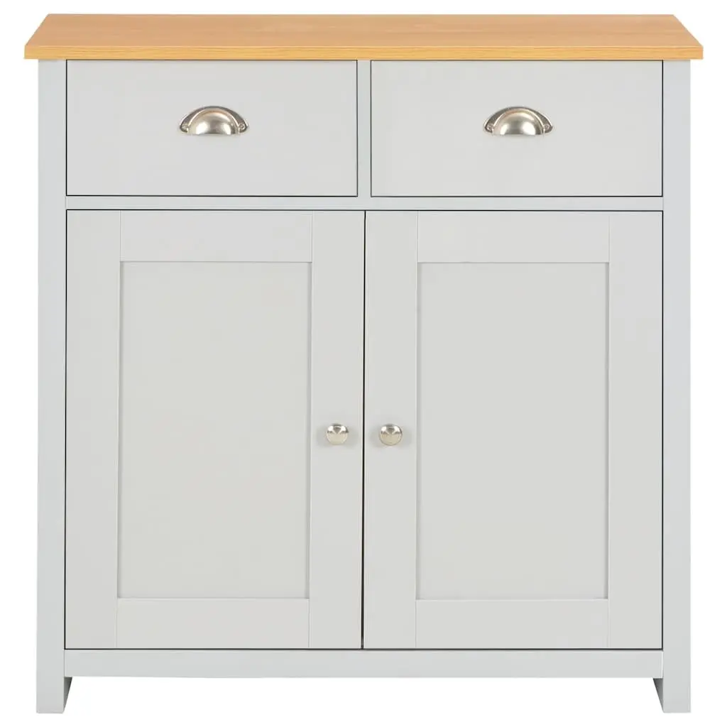 Sideboard Cabinet Grey Storage Buffet with 2 Drawers 2 Doors Living Room Hallway