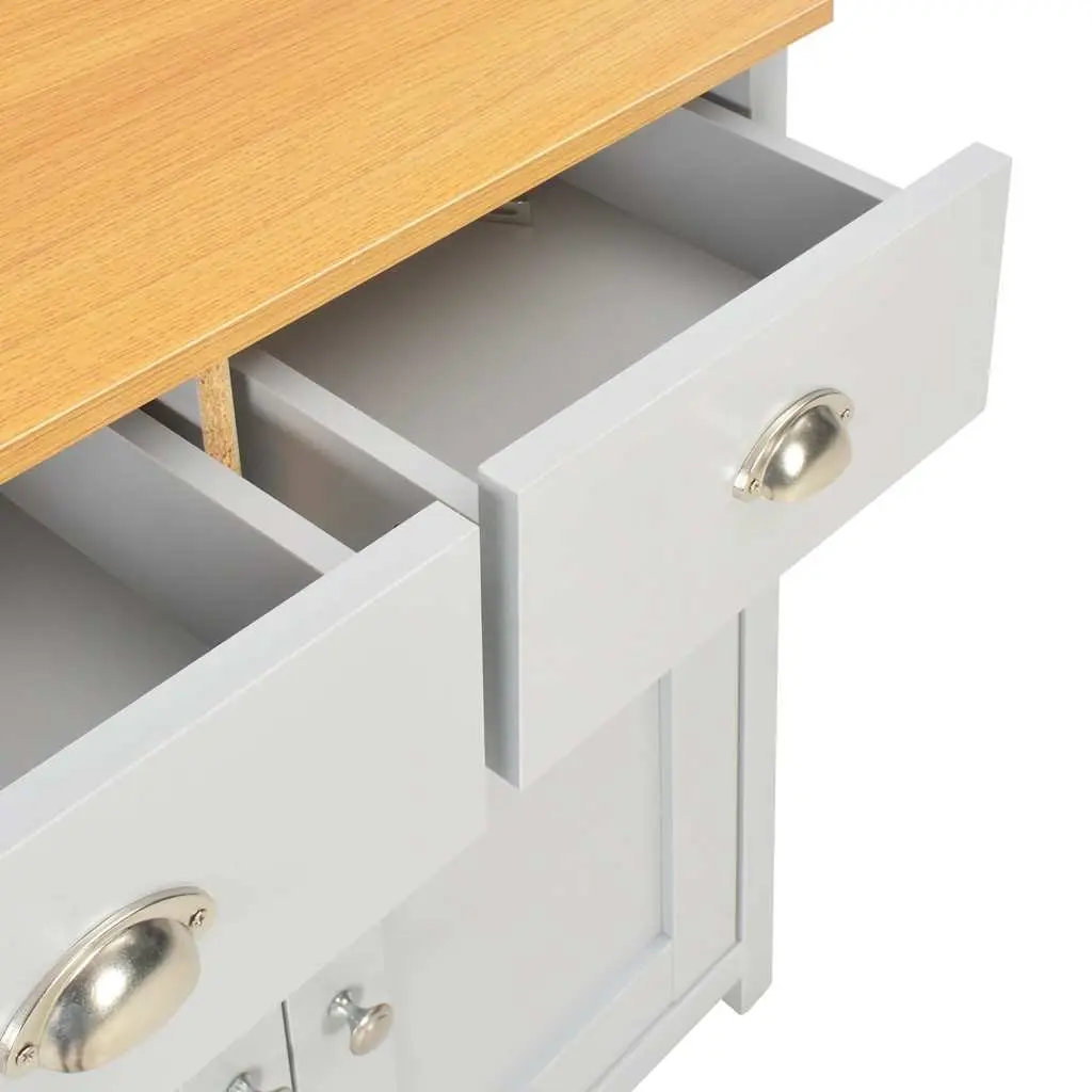 Sideboard Cabinet Grey Storage Buffet with 2 Drawers 2 Doors Living Room Hallway