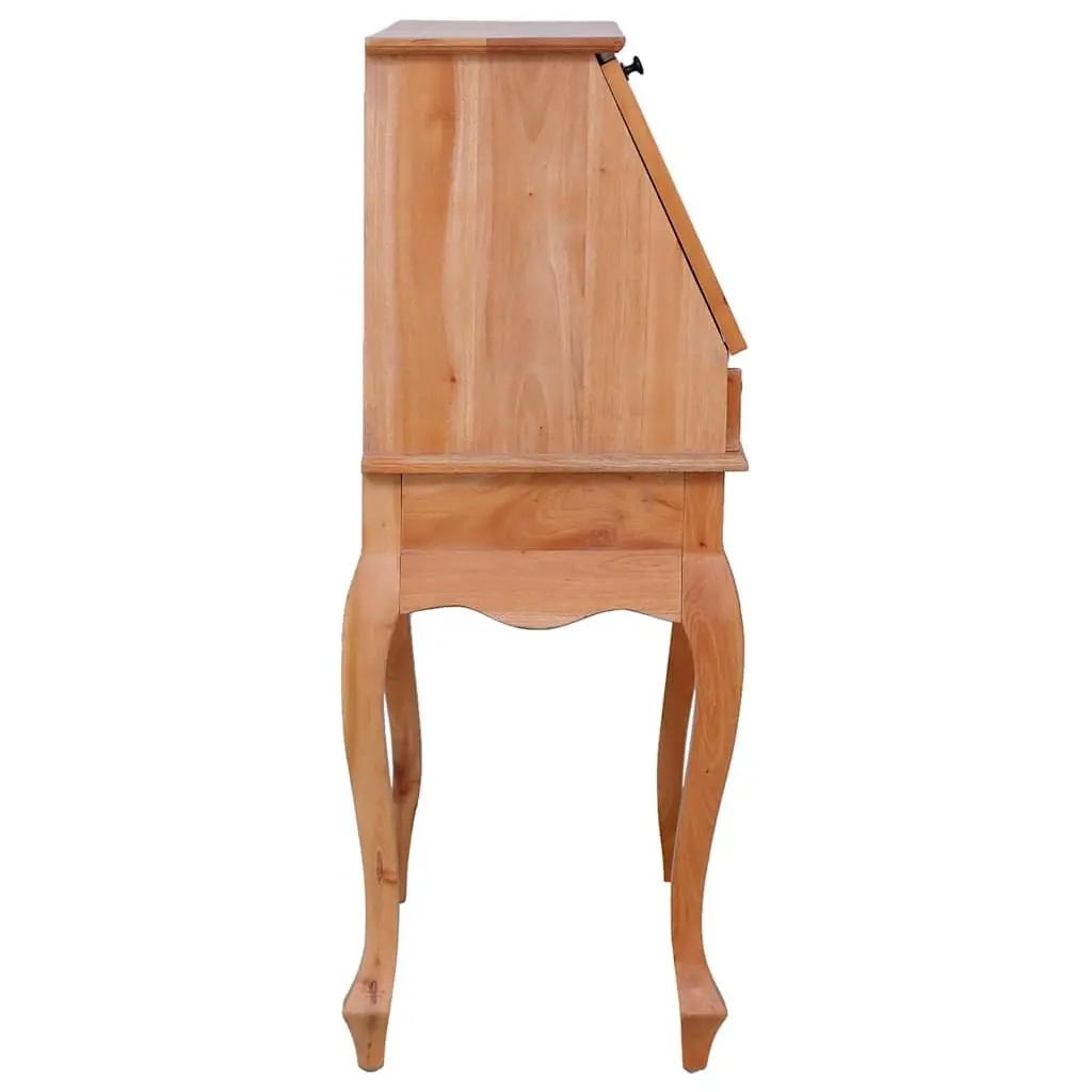 Secretary Desk Solid Mahogany Wood Flip Writing Board with Storage Drawers Brown