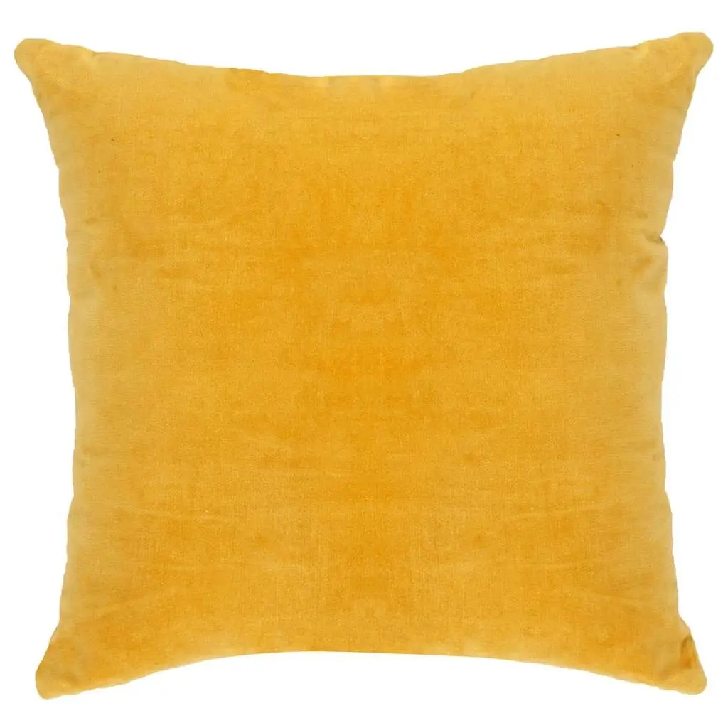 Throw Pillows Cushions 45x45 cm Yellow Cotton Velvet Set 2 pcs Home Decor