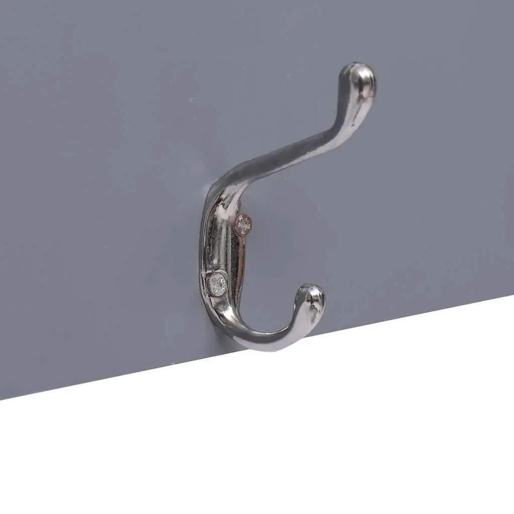 Wall Mounted Coat Rack Grey 5 Hooks with Welcome Lettering