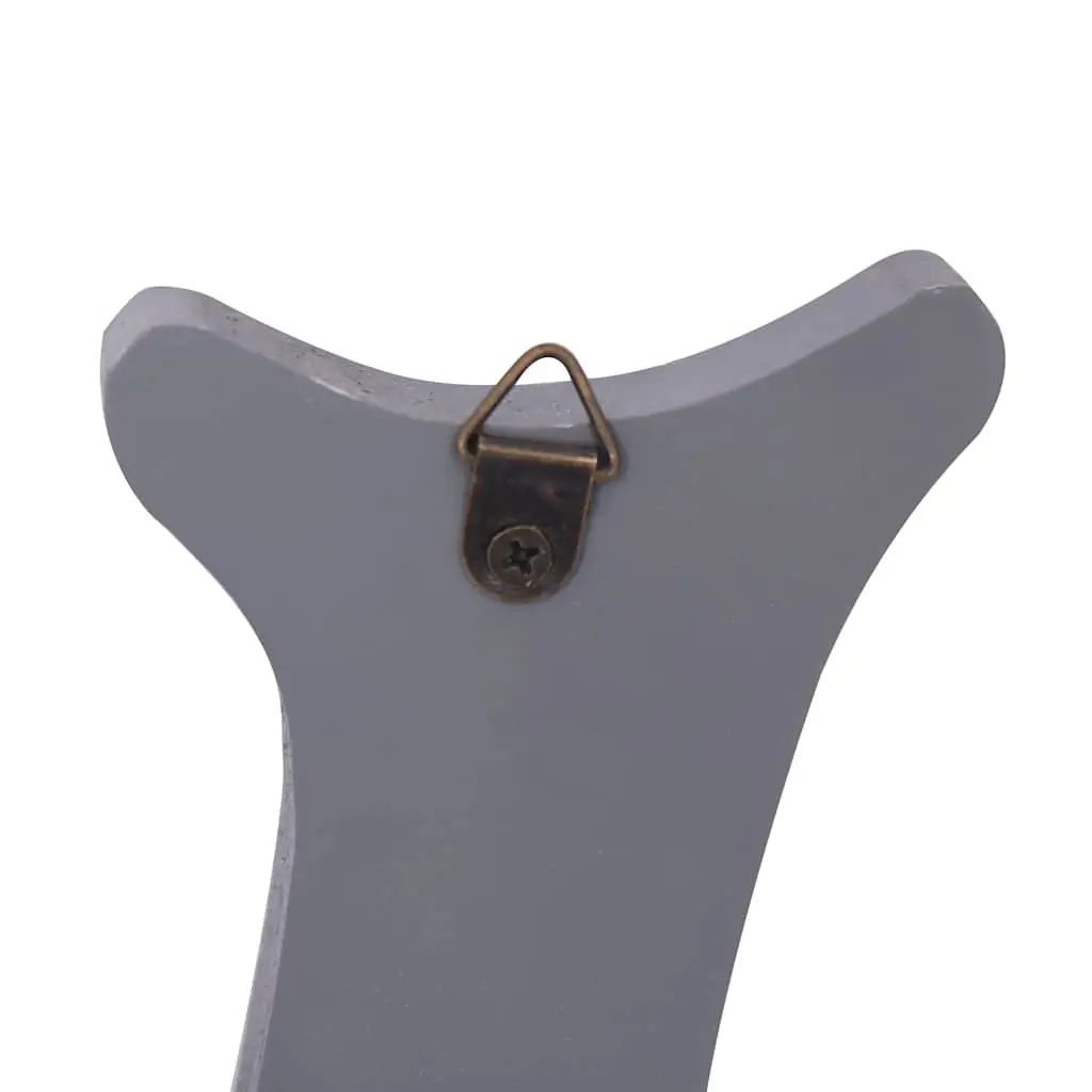 Wall Mounted Coat Rack Grey 5 Hooks with Welcome Lettering