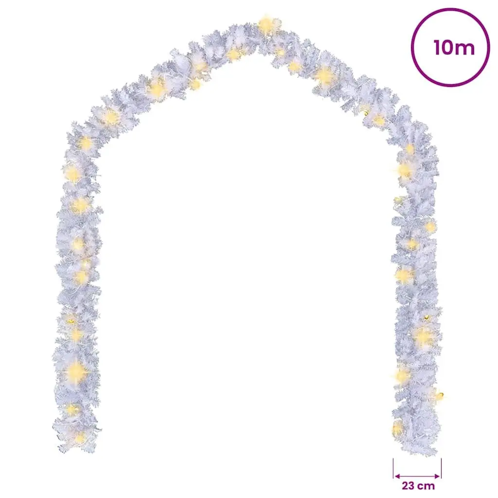 Christmas Garland LED Lights 10m White Waterproof Indoor Outdoor Decoration with 4 Lighting Effects