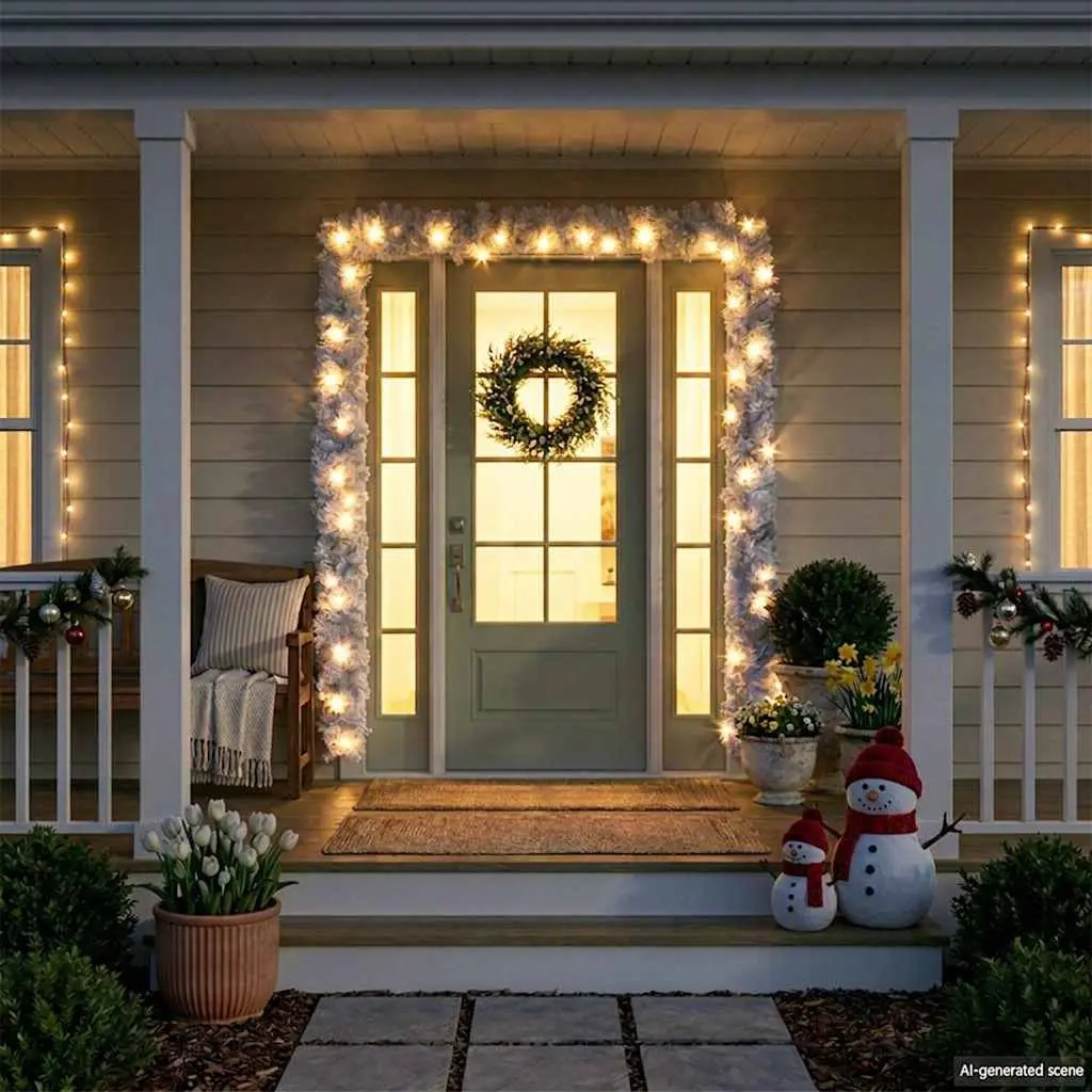 Christmas Garland LED Lights 10m White Waterproof Indoor Outdoor Decoration with 4 Lighting Effects