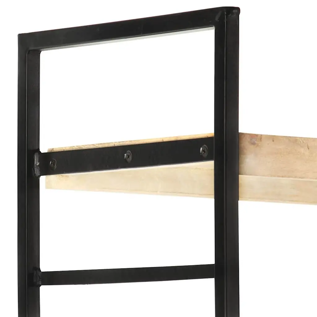 4-Tier Bookcase 80x30x180 cm Solid Mango Wood Industrial Shelving Unit