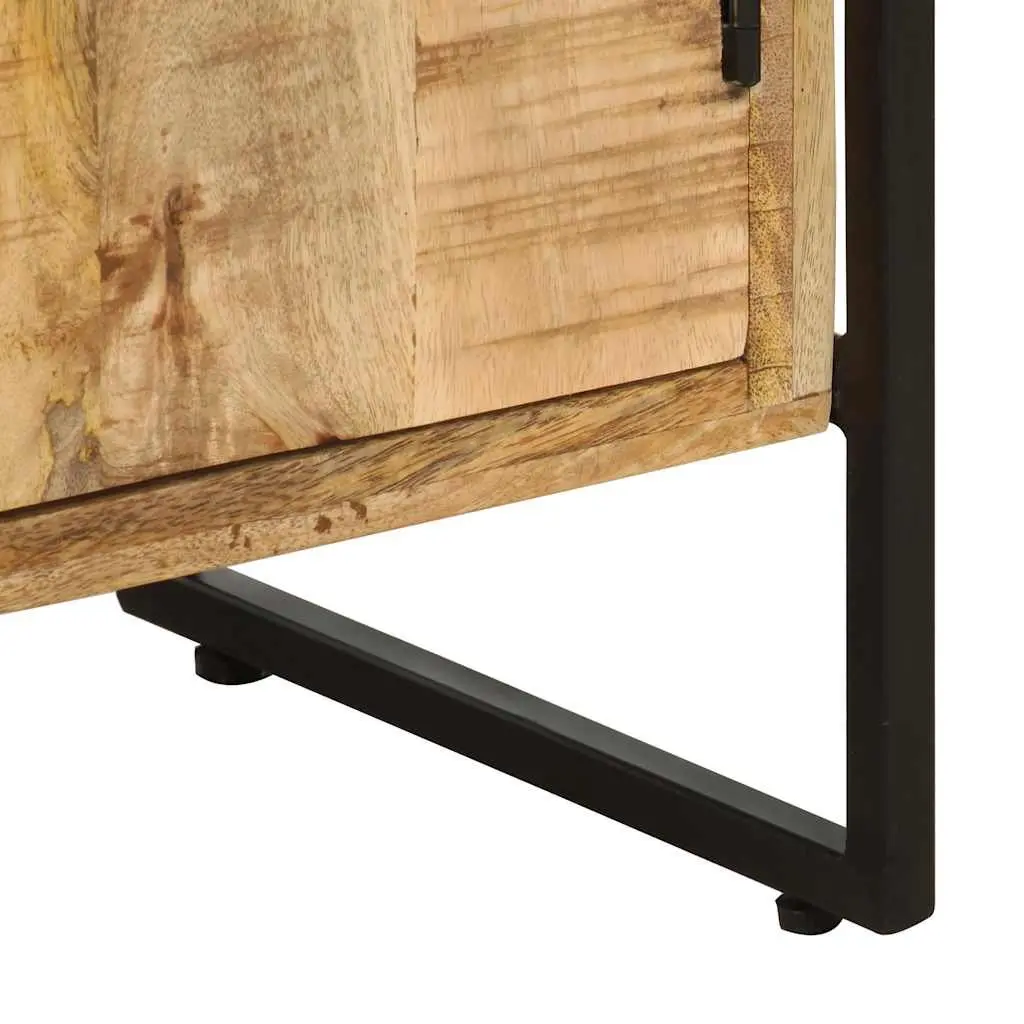 4-Tier Bookcase 80x30x180cm Rough Mango Wood Industrial Shelving Storage Display