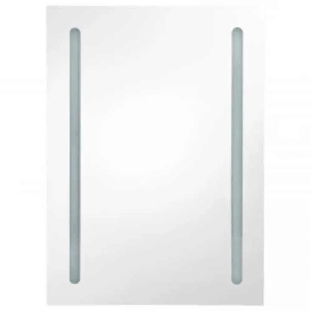 LED Bathroom Mirror Cabinet 50x13x70cm Wall Mounted with Dual LED Light Strips and 3 Interior Shelves in White