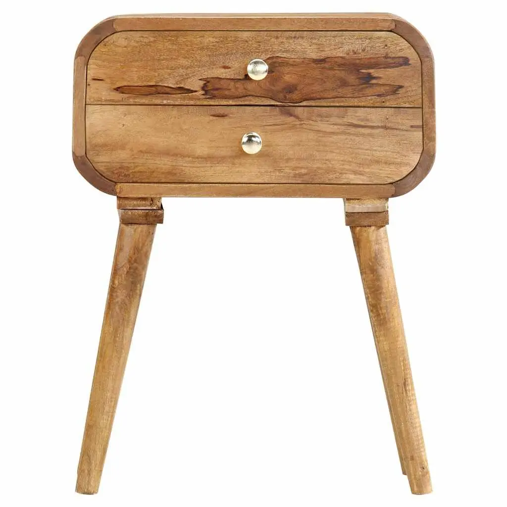 Bedside Cabinet 43x30x58cm Solid Wood 2 Drawer Nightstand Brown