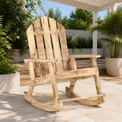 Garden Rocking Chair Solid Wooden Swing Seat Outdoor Patio Furniture Brown