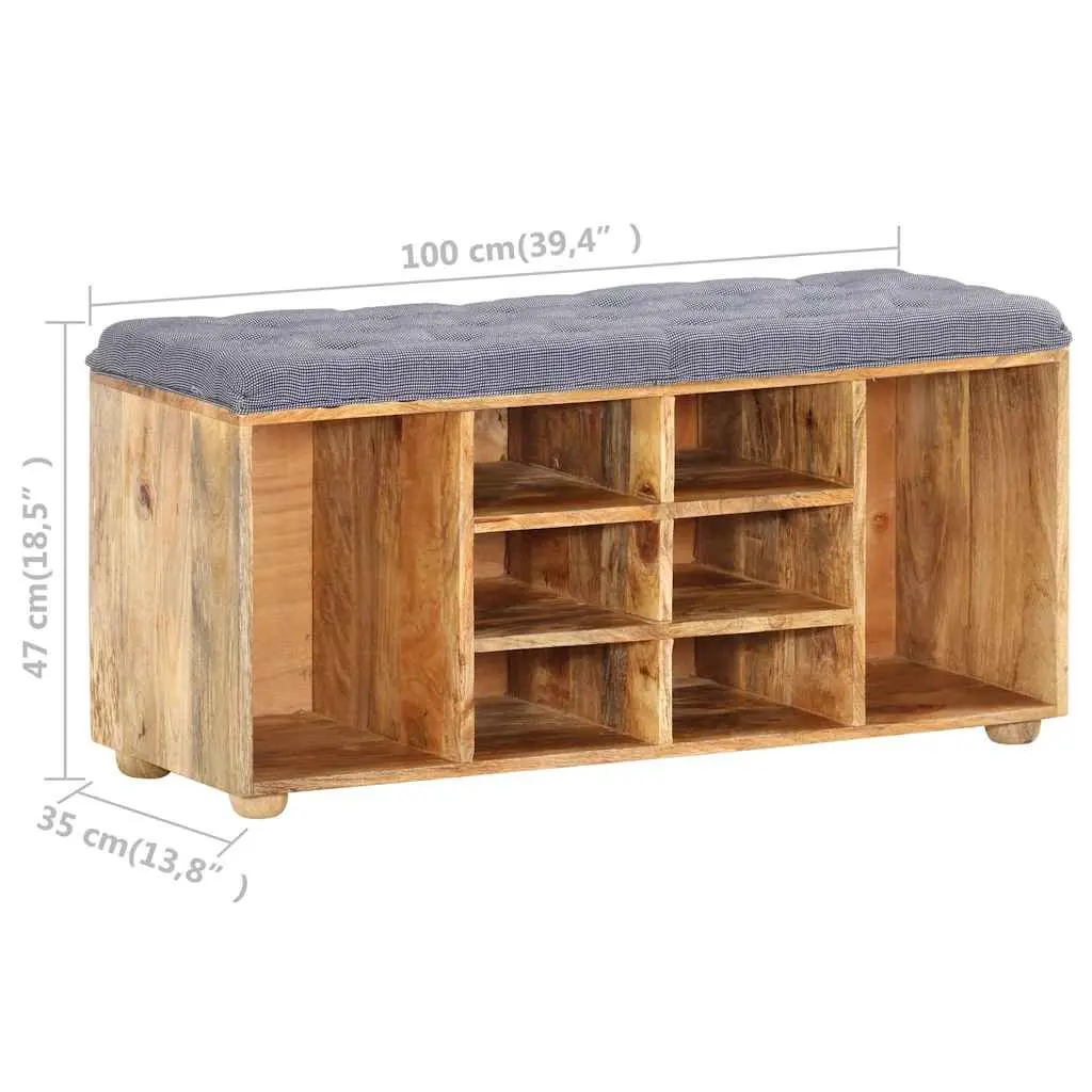 Storage Bench Solid Wood Padded Seat 8 Compartment Entryway Furniture
