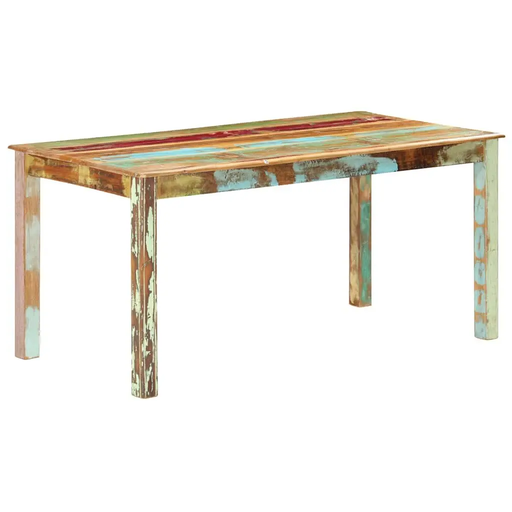Dining Table 160x80x76 cm Solid Reclaimed Tropical Wood Antique Style